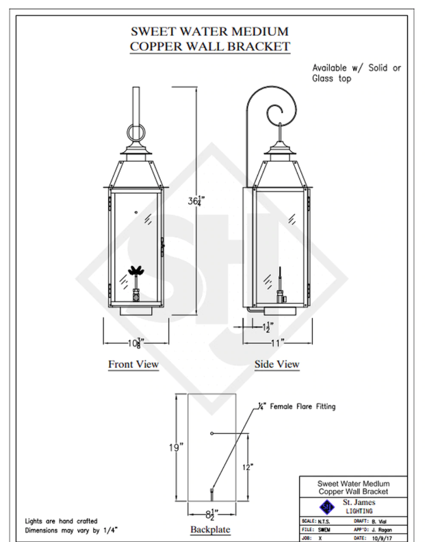 Line Drawings St. James Sweetwater Lantern