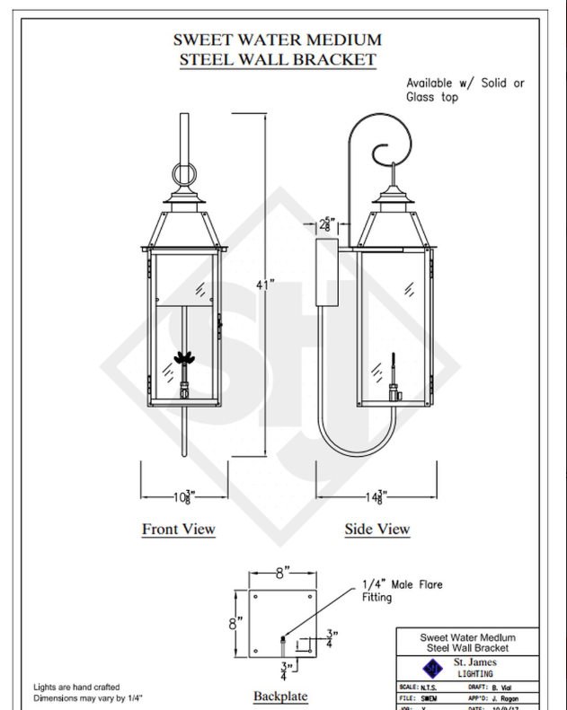 Line Drawings St. James Sweetwater Lantern