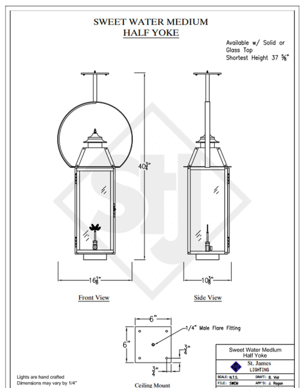 Line Drawings St. James Sweetwater Lantern