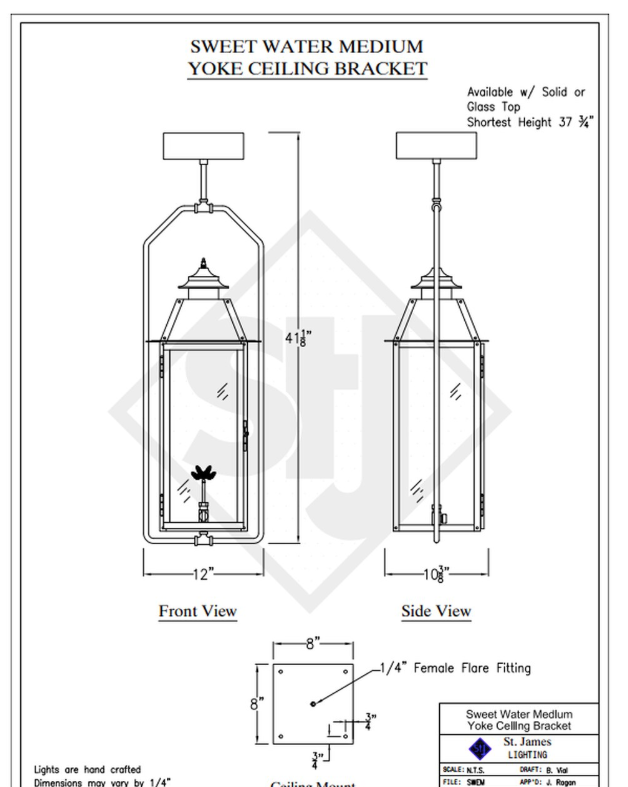 Line Drawings St. James Sweetwater Lantern