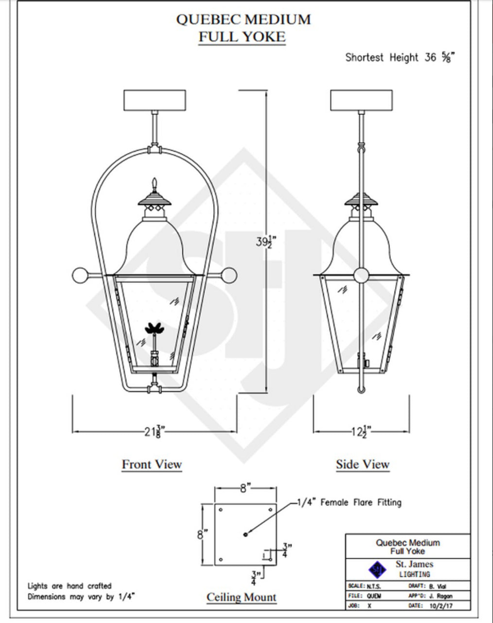 Line Drawings St. James Quebec Lantern