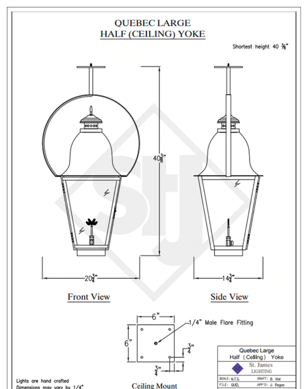 Line Drawings St. James Quebec Lantern