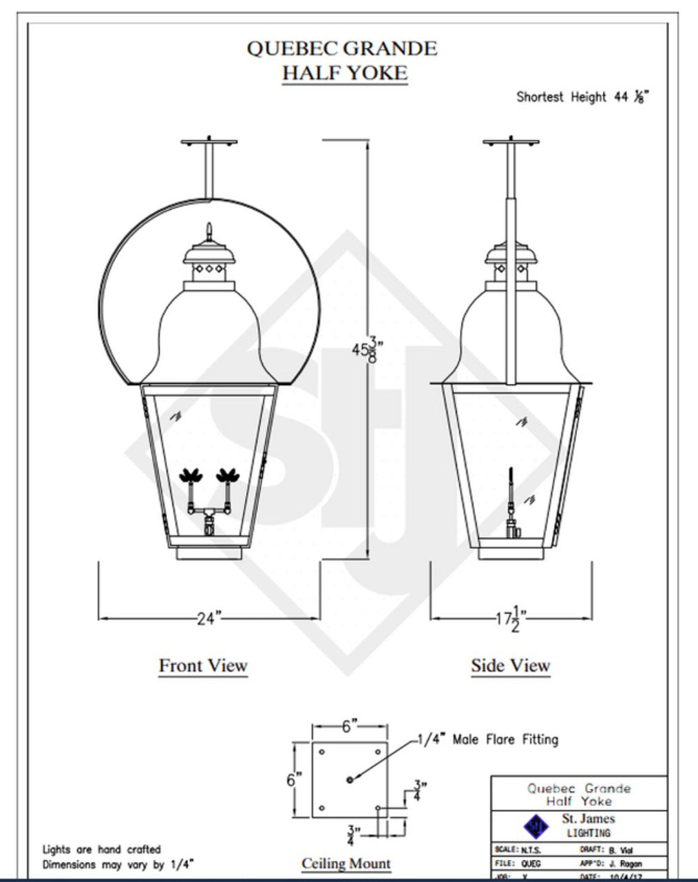 Line Drawings St. James Quebec Lantern