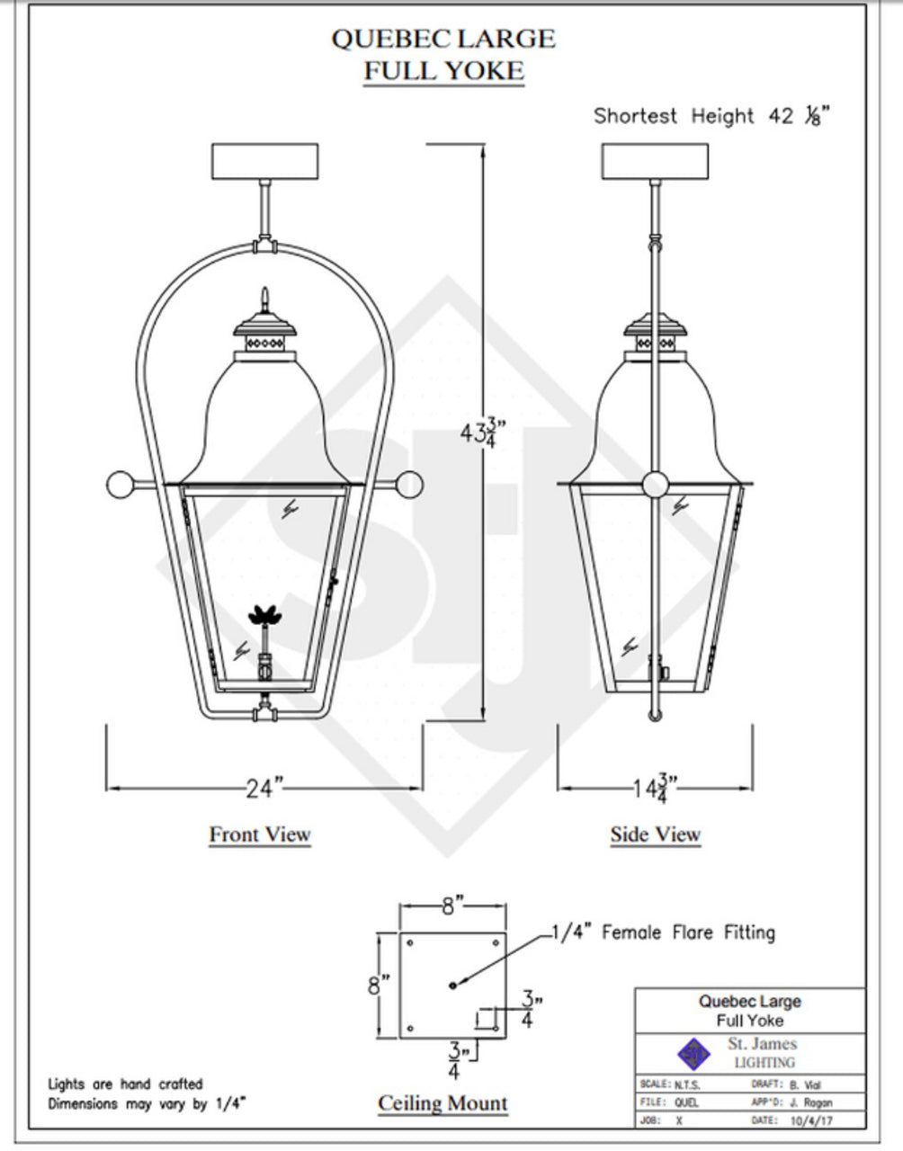 Line Drawings St. James Quebec Lantern