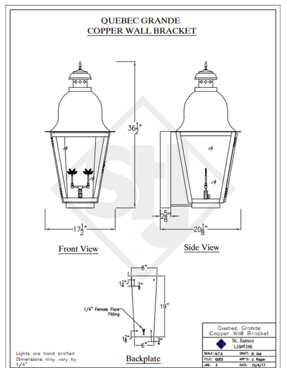 Line Drawings St. James Quebec Lantern