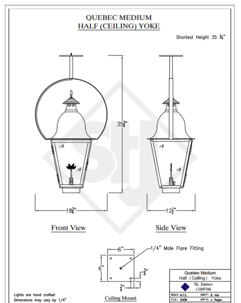Line Drawings St. James Quebec Lantern