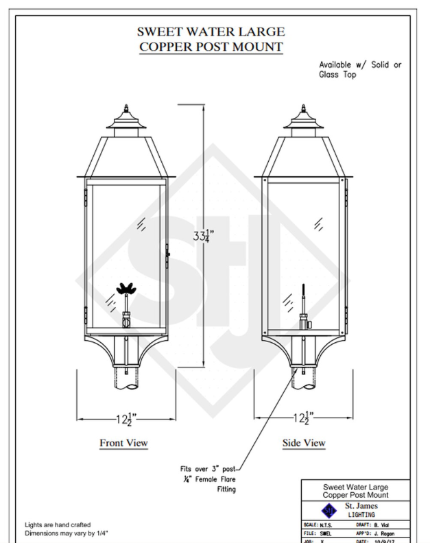 Line Drawings St. James Sweetwater Lantern