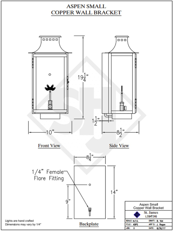 Line Drawings St. James Aspen Lantern