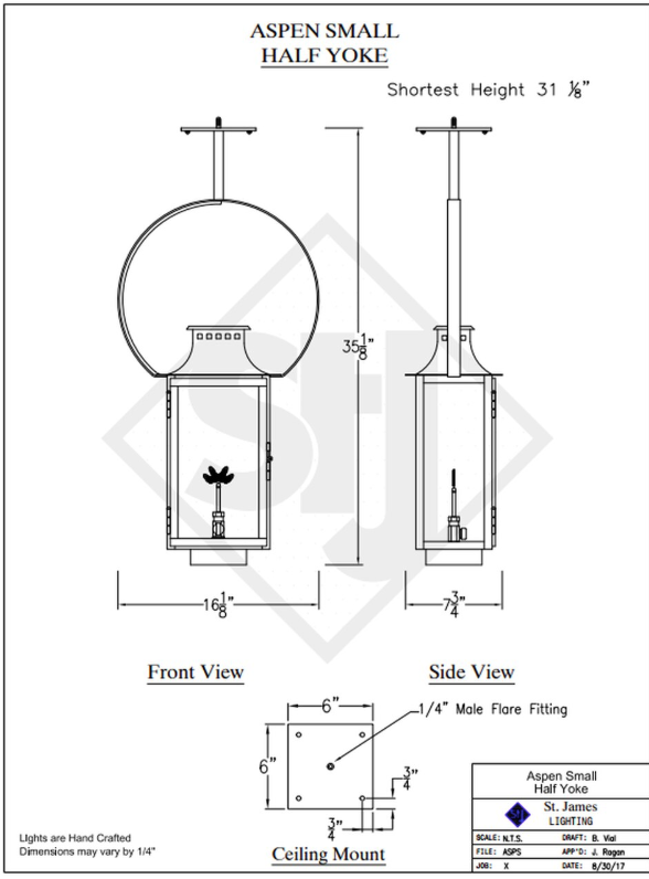 Line Drawings St. James Aspen Lantern