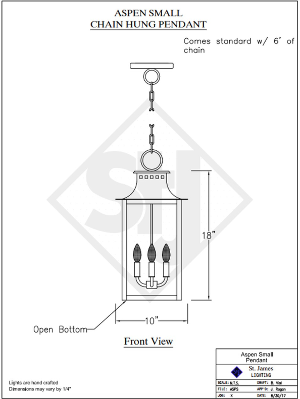 Line Drawings St. James Aspen Lantern