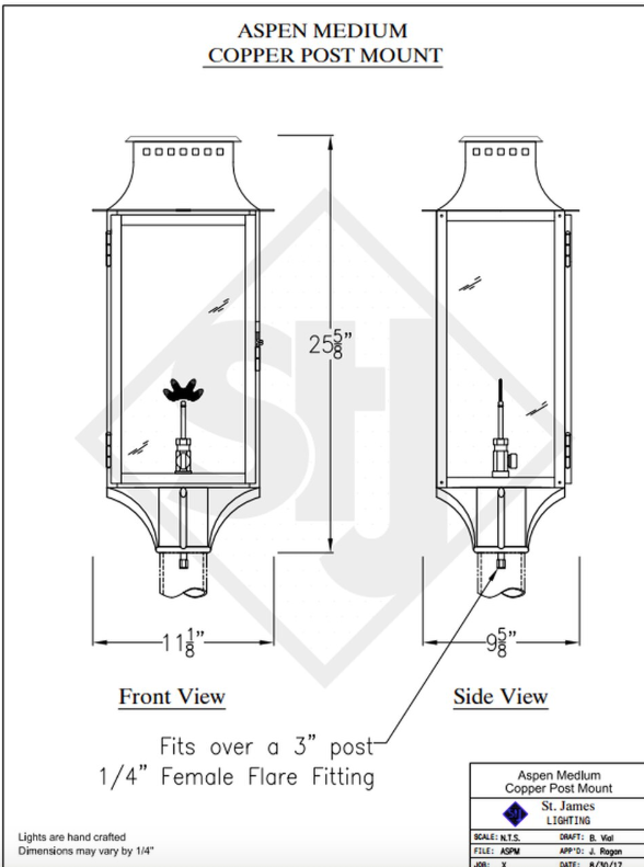 Line Drawings St. James Aspen Lantern