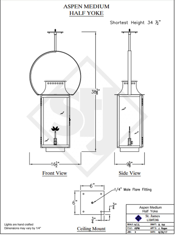 Line Drawings St. James Aspen Lantern