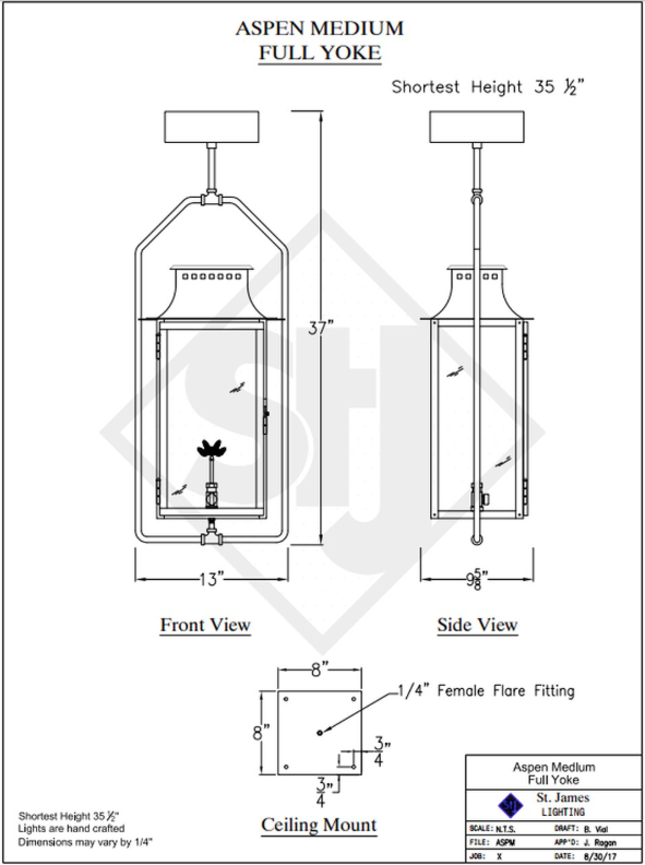 Line Drawings St. James Aspen Lantern