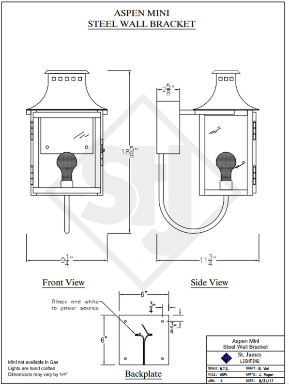 Line Drawings St. James Aspen Lantern