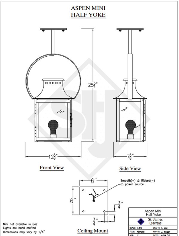 Line Drawings St. James Aspen Lantern