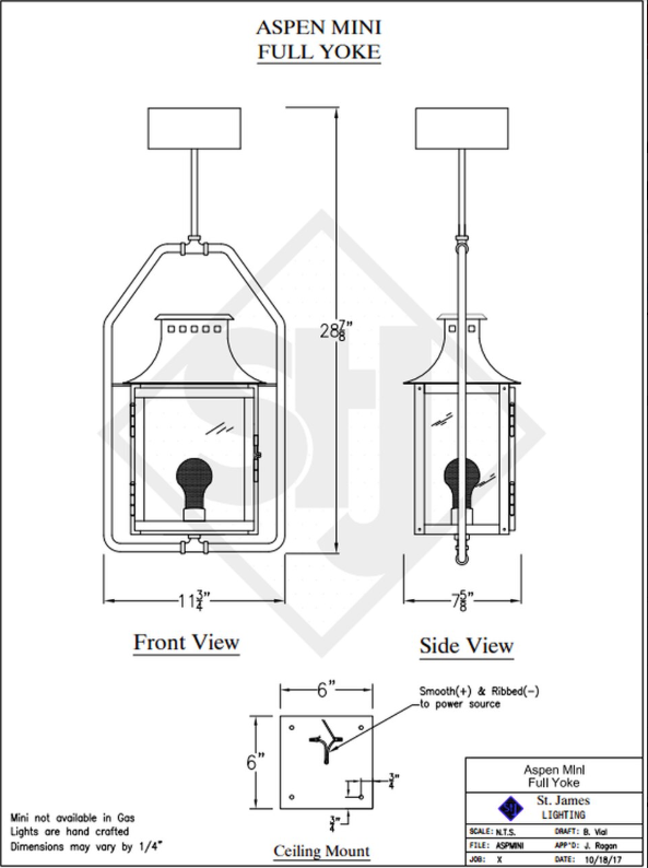 Line Drawings St. James Aspen Lantern