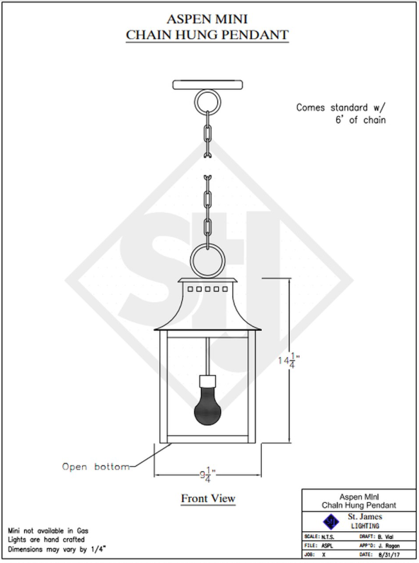 Line Drawings St. James Aspen Lantern