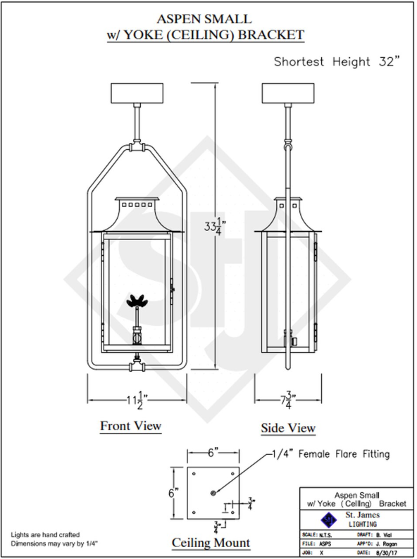 Line Drawings St. James Aspen Lantern