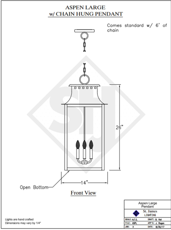 Line Drawings St. James Aspen Lantern