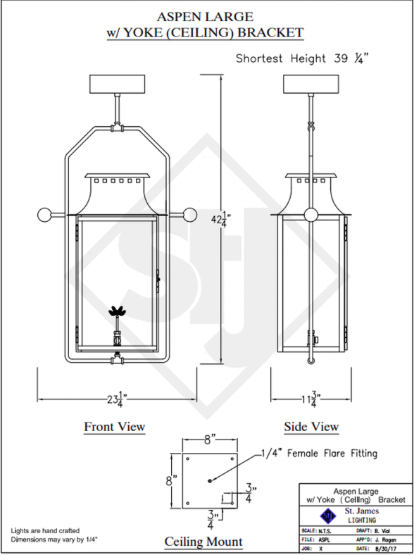 Line Drawings St. James Aspen Lantern