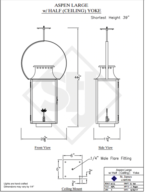 Line Drawings St. James Aspen Lantern