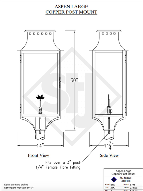 Line Drawings St. James Aspen Lantern