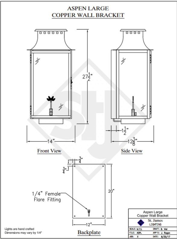 Line Drawings St. James Aspen Lantern