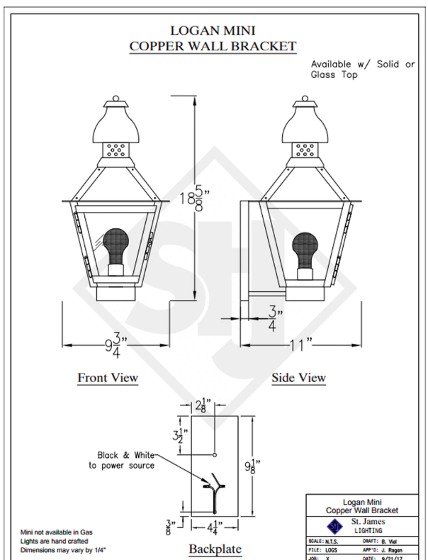 Line Drawings St. James Logan Lantern