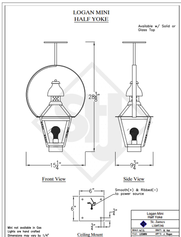 Line Drawings St. James Logan Lantern