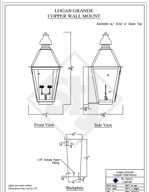 Line Drawings St. James Logan Lantern