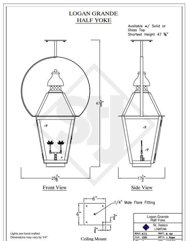 Line Drawings St. James Logan Lantern