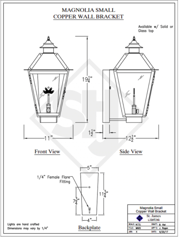 Line Drawings St. James Magnolia Lantern