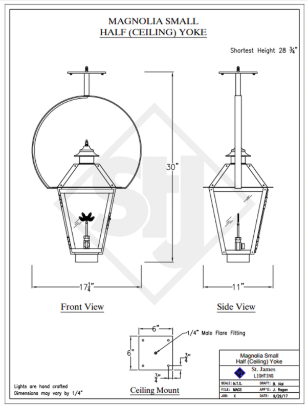 Line Drawings St. James Magnolia Lantern