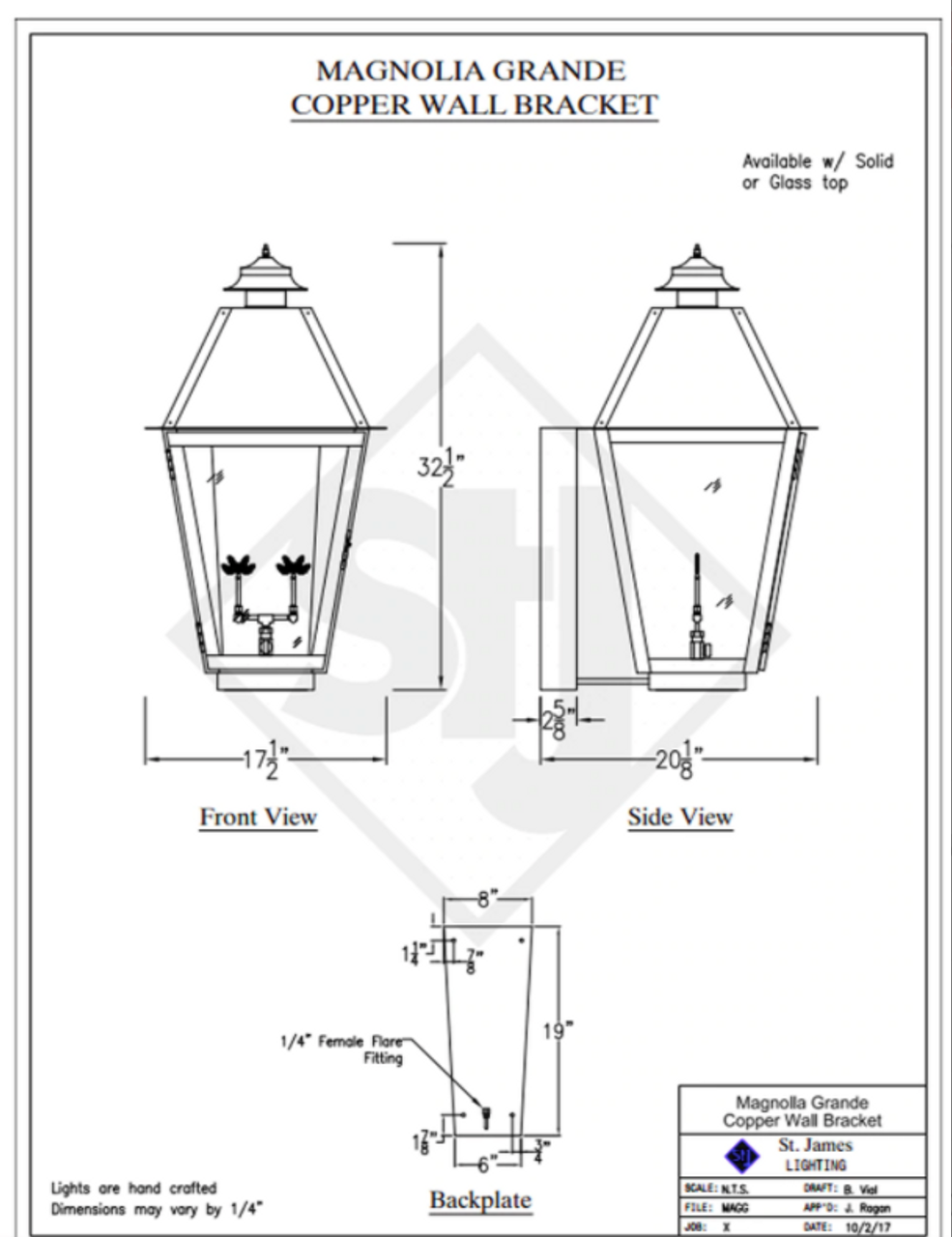 Line Drawings St. James Magnolia Lantern