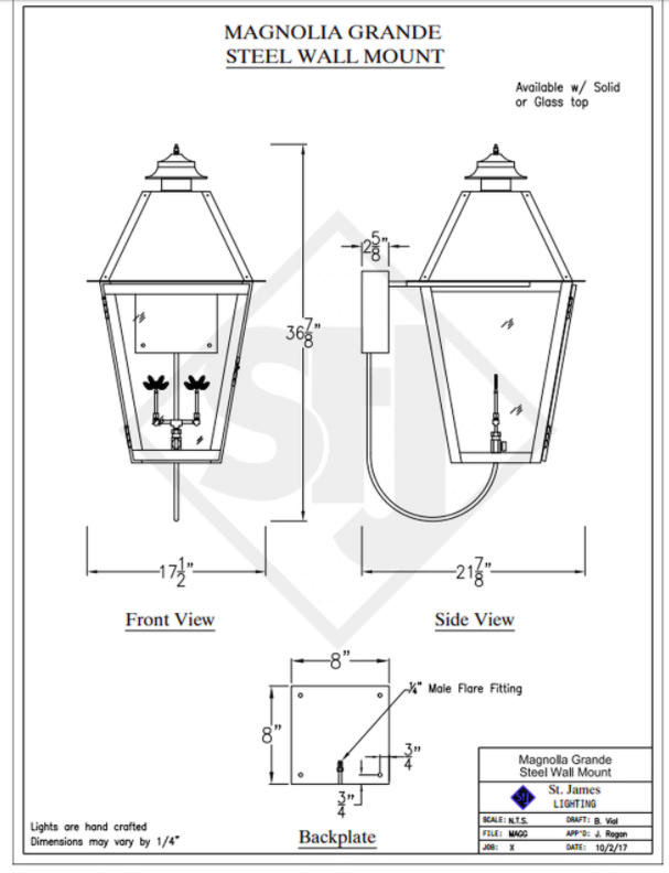 Line Drawings St. James Magnolia Lantern