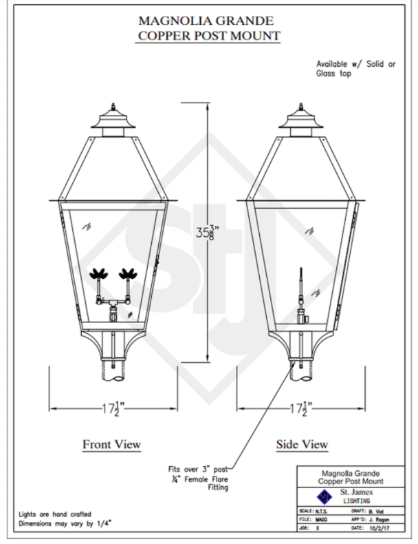 Line Drawings St. James Magnolia Lantern