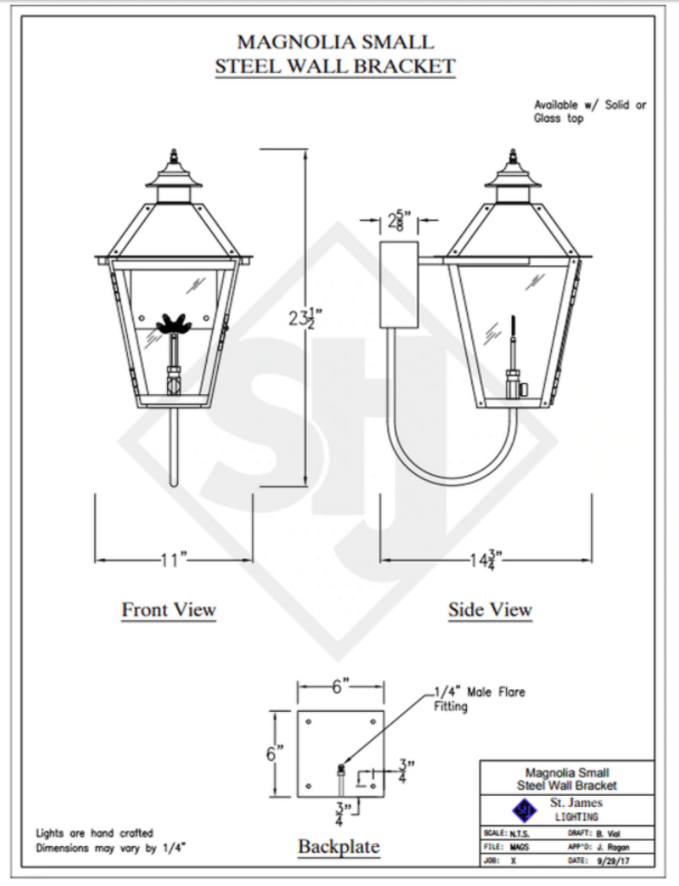 Line Drawings St. James Magnolia Lantern