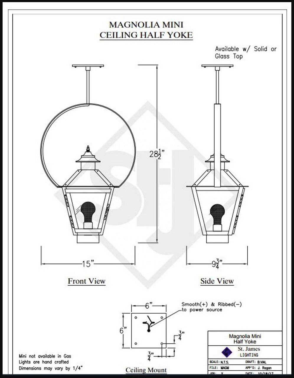 Line Drawings St. James Magnolia Lantern