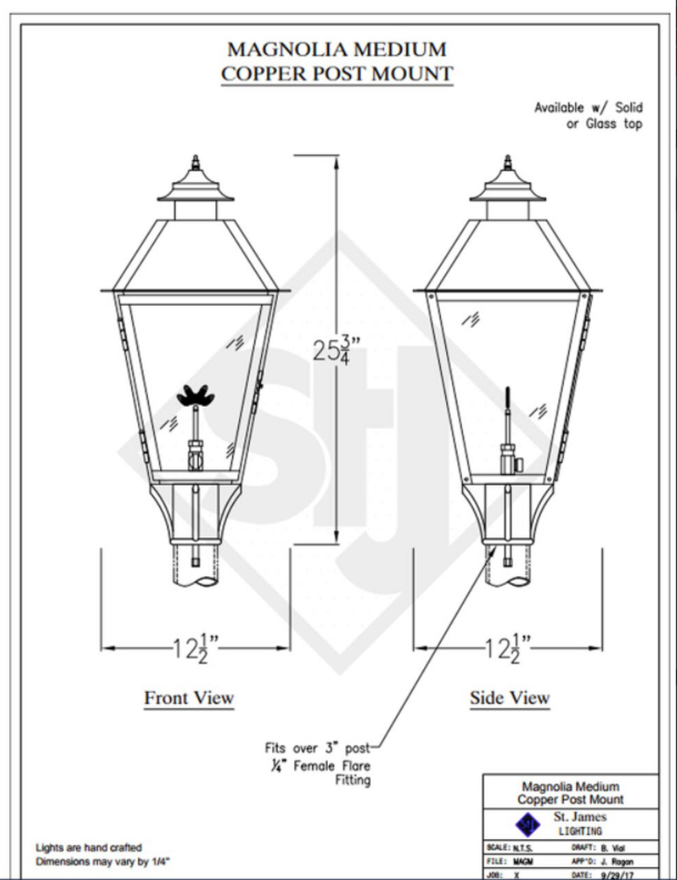 Line Drawings St. James Magnolia Lantern