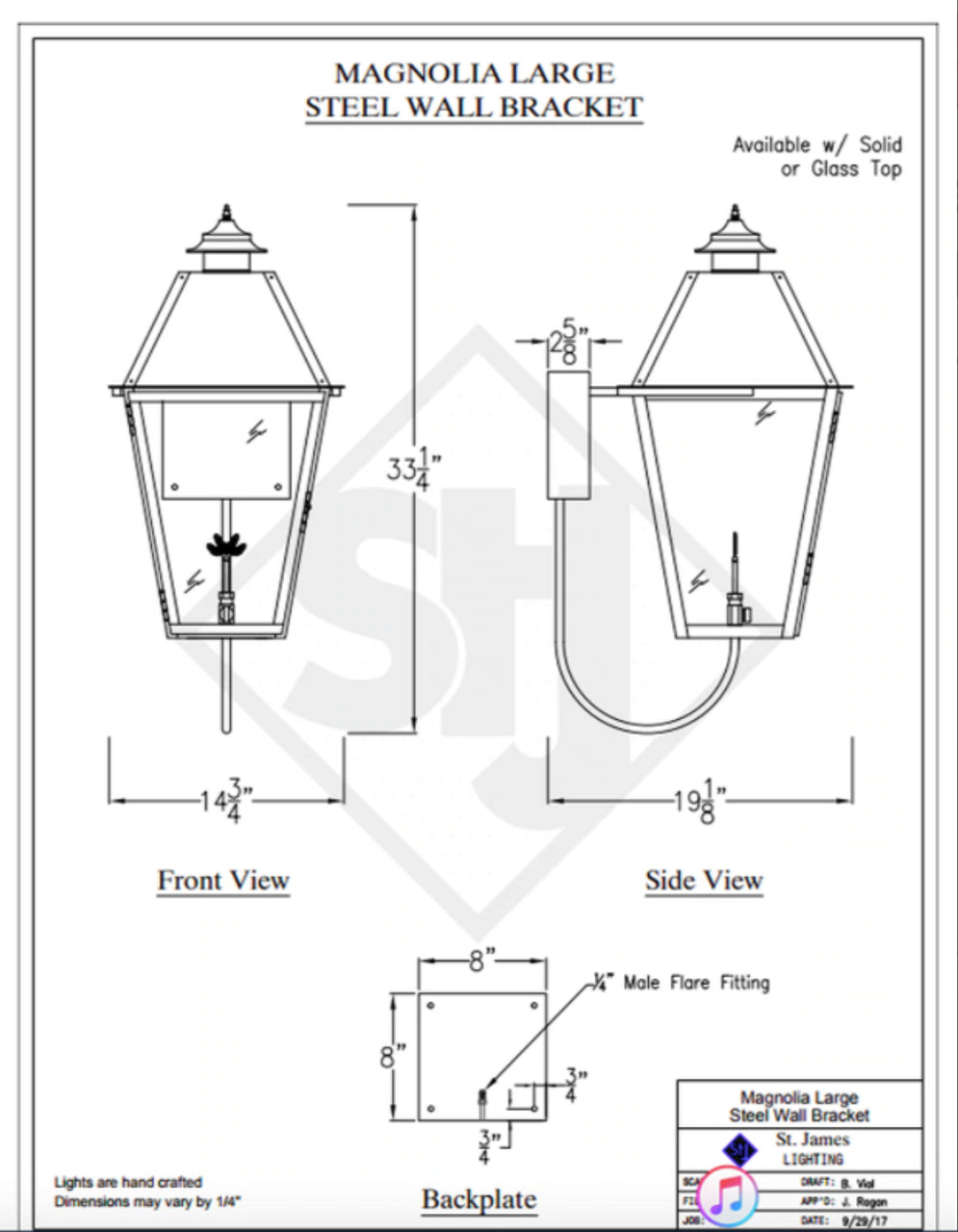 Line Drawings St. James Magnolia Lantern