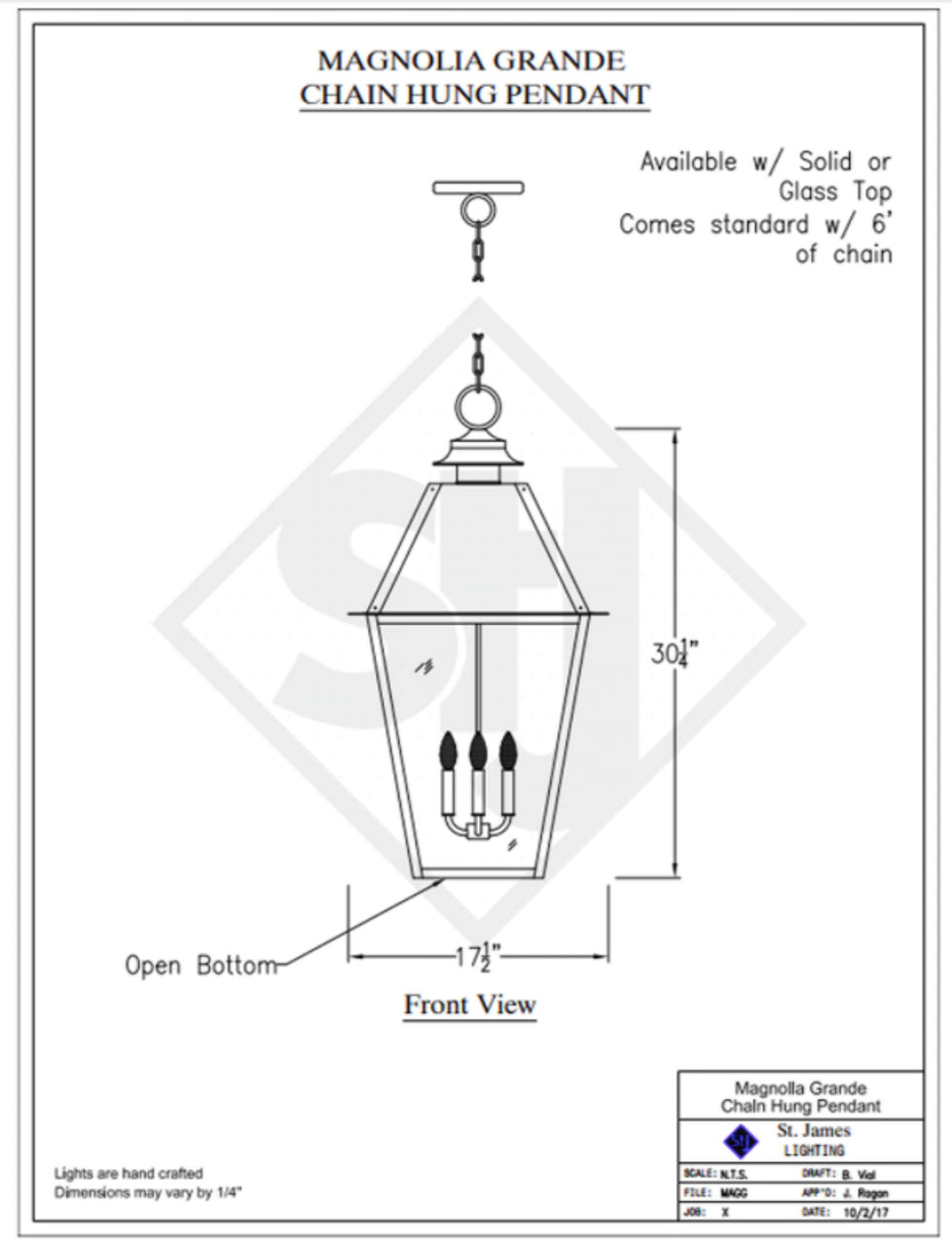 Line Drawings St. James Magnolia Lantern