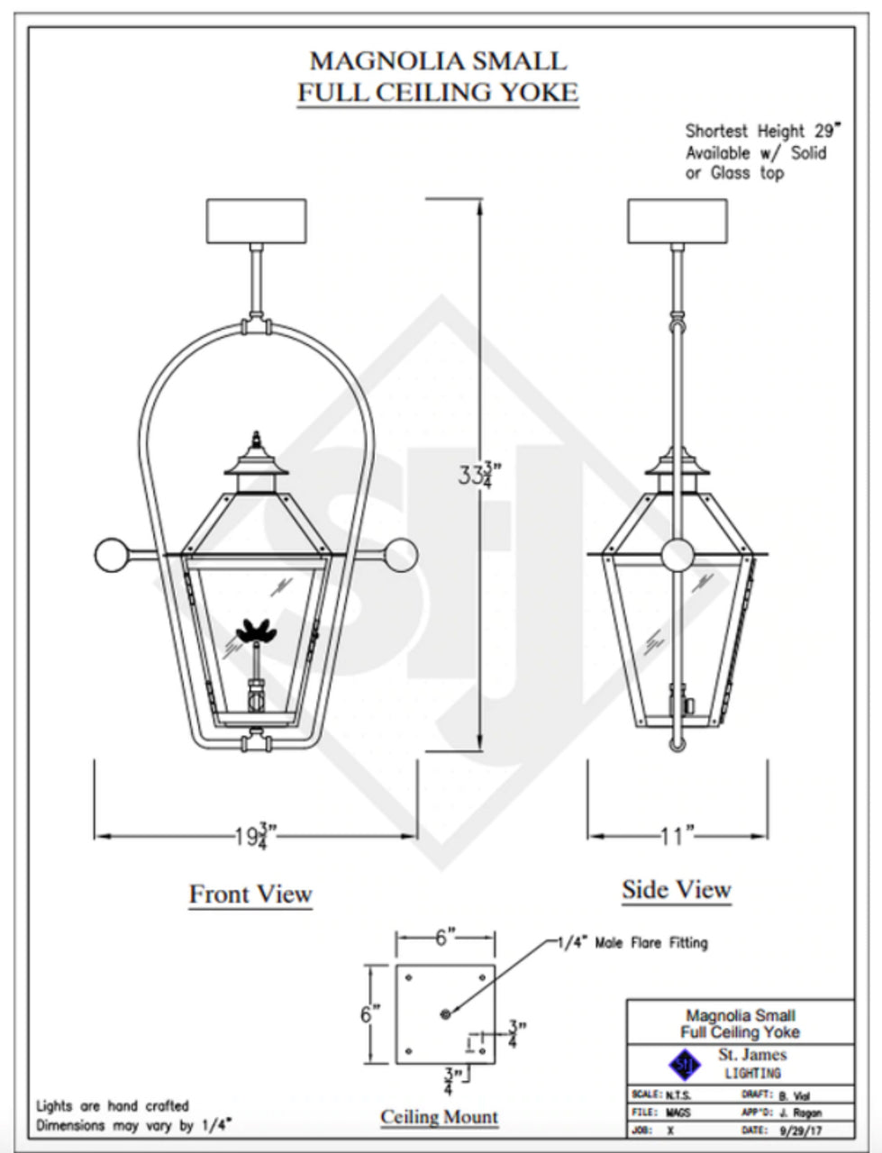 Line Drawings St. James Magnolia Lantern