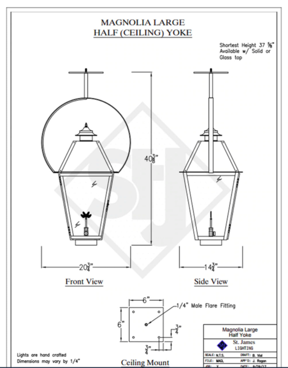 Line Drawings St. James Magnolia Lantern