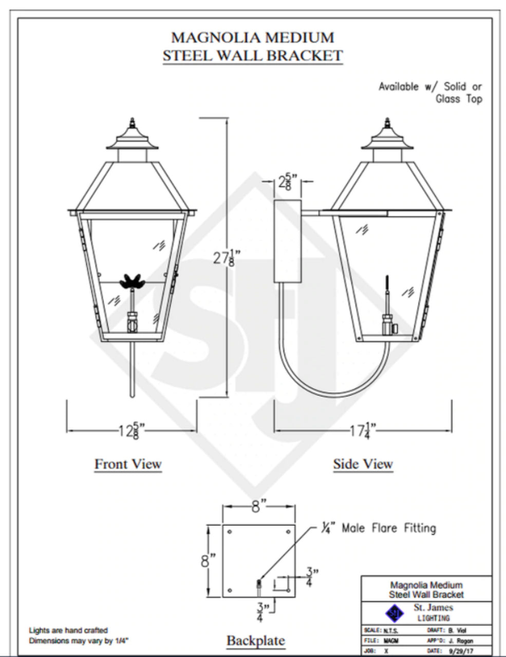 Line Drawings St. James Magnolia Lantern