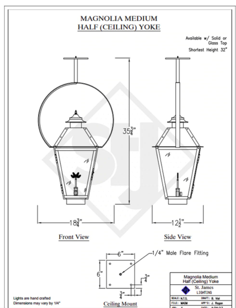 Line Drawings St. James Magnolia Lantern