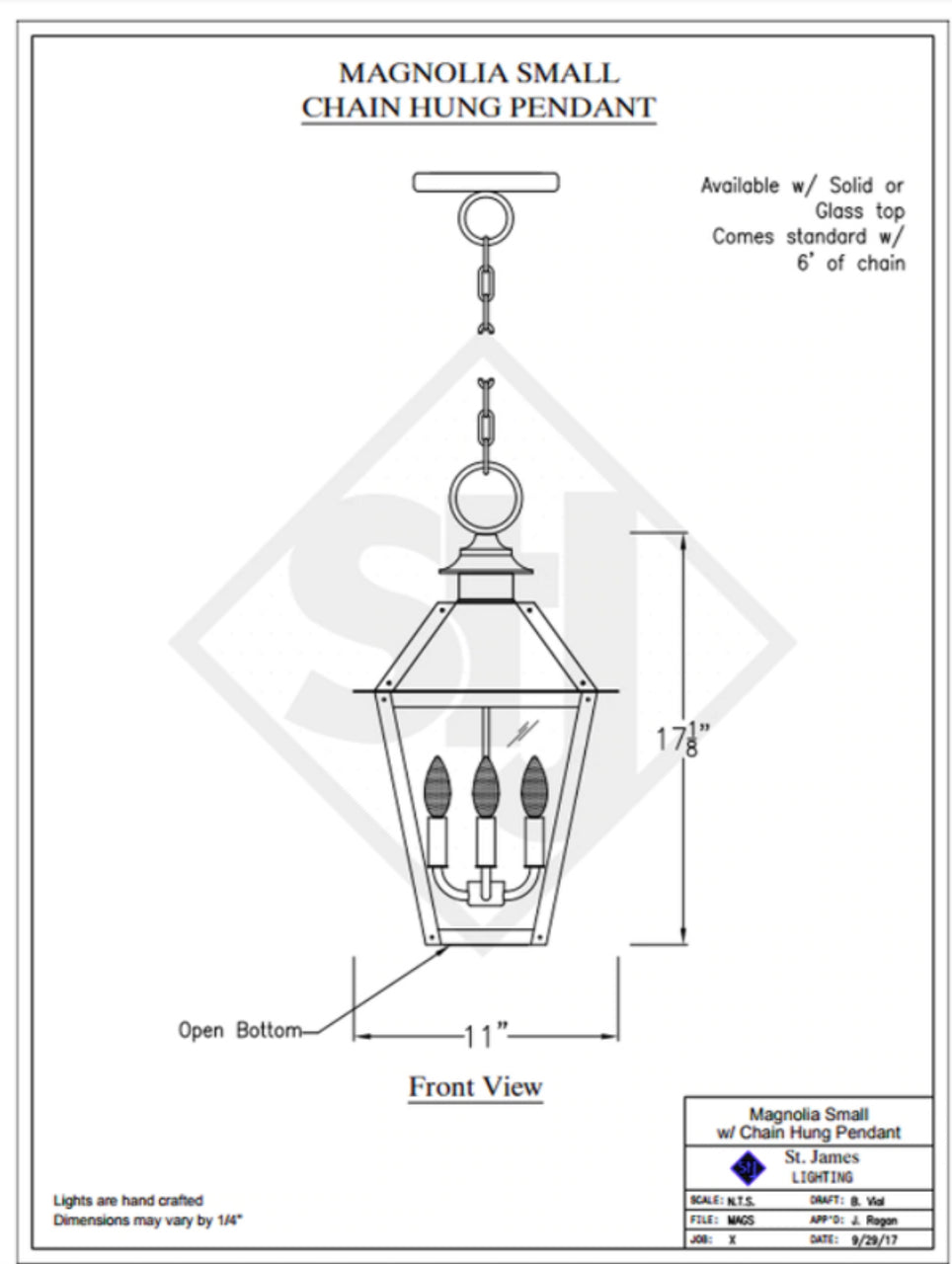 Line Drawings St. James Magnolia Lantern