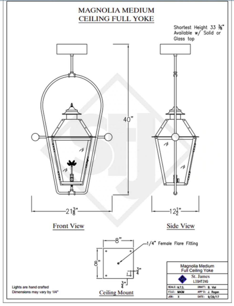 Line Drawings St. James Magnolia Lantern