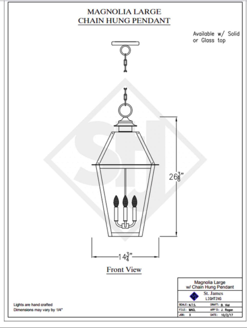 Line Drawings St. James Magnolia Lantern