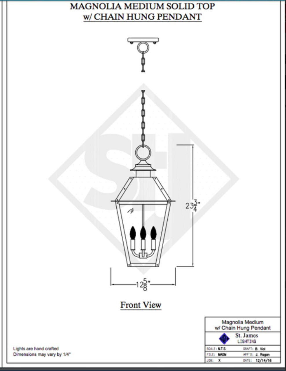 Line Drawings St. James Magnolia Lantern