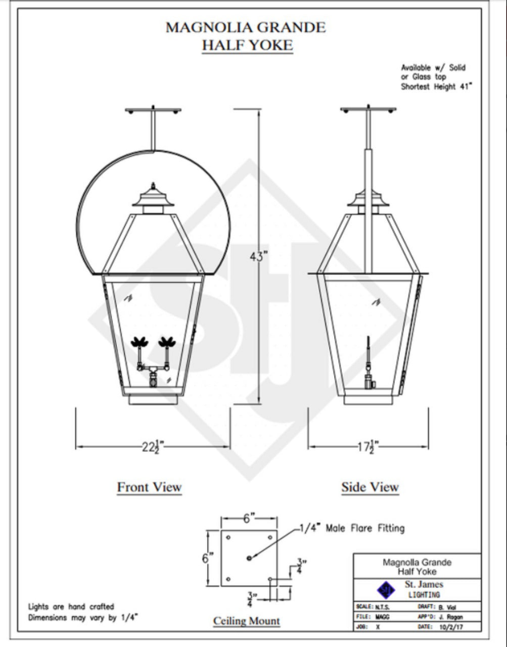 Line Drawings St. James Magnolia Lantern